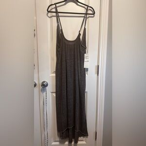 Nordstrom Leith Charcoal Gray Sleeveless Maxi Dress